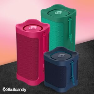 Skullcandy Terrain Wireless Bluetooth Speaker - IPX7 Waterproof Portable Speaker with Dual Custom Passive Radiators, 14 Hour Battery, Nylon Wrist Wrap, & True Wireless Stereo