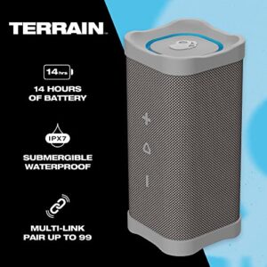 Skullcandy Terrain Wireless Bluetooth Speaker - IPX7 Waterproof Portable Speaker with Dual Custom Passive Radiators, 14 Hour Battery, Nylon Wrist Wrap, & True Wireless Stereo