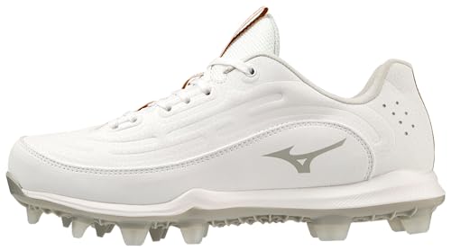 Mizuno Women's Finch Elite 6 Low TPU Softball Cleat, White, 7