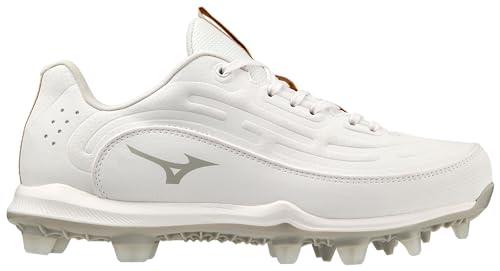 Mizuno Women's Finch Elite 6 Low TPU Softball Cleat, White, 7