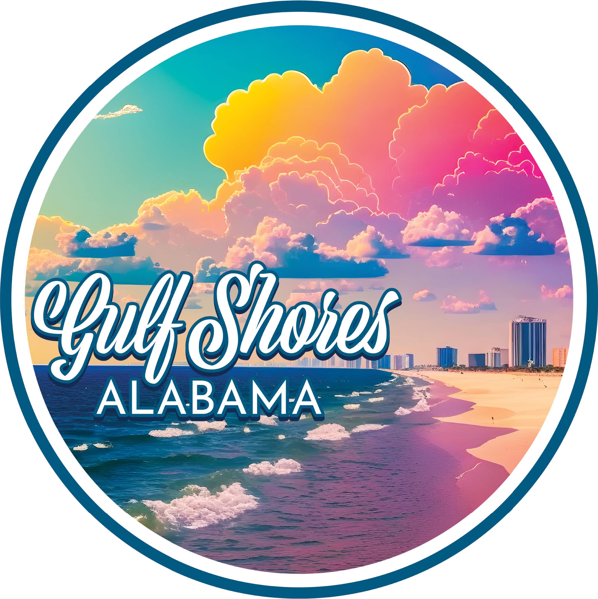 Gulf Shores Alabama Souvenir Vinyl Decal Magnet A 2-Inch