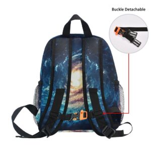 Glaphy Custom Kid's Name Backpack Spiral Galaxy Toddler Backpack Personalized Name Preschool Bookbag for Boys Girls