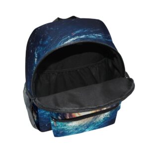 Glaphy Custom Kid's Name Backpack Spiral Galaxy Toddler Backpack Personalized Name Preschool Bookbag for Boys Girls