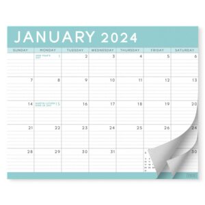 s&o teal 2024 magnetic fridge calendar runs from now to december 2024 - tear-off refrigerator calendar to track events & appointments - magnetic calendar for fridge for easy planning - 8"x10" in.