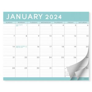 S&O Teal 2024 Magnetic Fridge Calendar Runs from Now to December 2024 - Tear-Off Refrigerator Calendar to Track Events & Appointments - Magnetic Calendar for Fridge for Easy Planning - 8"x10" in.