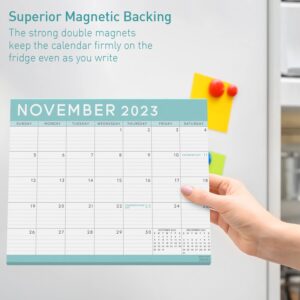 S&O Teal 2024 Magnetic Fridge Calendar Runs from Now to December 2024 - Tear-Off Refrigerator Calendar to Track Events & Appointments - Magnetic Calendar for Fridge for Easy Planning - 8"x10" in.