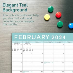 S&O Teal 2024 Magnetic Fridge Calendar Runs from Now to December 2024 - Tear-Off Refrigerator Calendar to Track Events & Appointments - Magnetic Calendar for Fridge for Easy Planning - 8"x10" in.