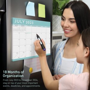 S&O Teal 2024 Magnetic Fridge Calendar Runs from Now to December 2024 - Tear-Off Refrigerator Calendar to Track Events & Appointments - Magnetic Calendar for Fridge for Easy Planning - 8"x10" in.