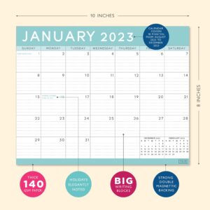 S&O Teal 2024 Magnetic Fridge Calendar Runs from Now to December 2024 - Tear-Off Refrigerator Calendar to Track Events & Appointments - Magnetic Calendar for Fridge for Easy Planning - 8"x10" in.