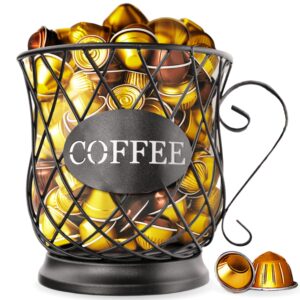 charlotte1909 - coffee k pod holder black metal organizer coffee cup holders sturdy coffee cup basket k cup holder coffee bar accessories coffee station