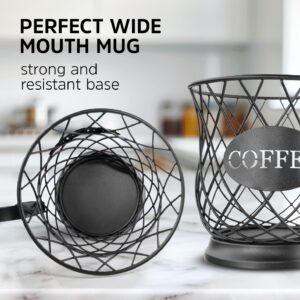 CHARLOTTE1909 - Coffee K Pod Holder Black Metal Organizer Coffee Cup Holders Sturdy Coffee Cup Basket K Cup Holder Coffee Bar Accessories Coffee Station