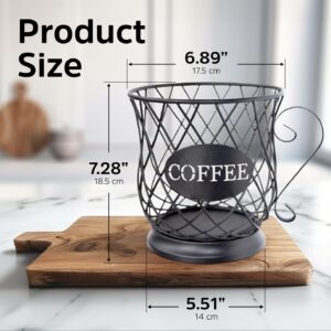 CHARLOTTE1909 - Coffee K Pod Holder Black Metal Organizer Coffee Cup Holders Sturdy Coffee Cup Basket K Cup Holder Coffee Bar Accessories Coffee Station