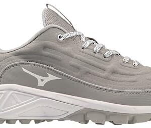 Mizuno Women's Ambition 3 FP Low AS Softball Cleat, Grey-White, 5.5