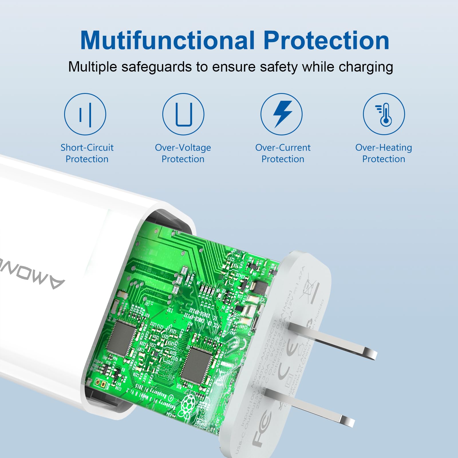 USB C Wall Charger, 【2023 Upgrade】 2Pack Type C Fast Charger, Dual Ports 25W PD Fast USB C iPhone Wall Charger Adapter Compatible iPhone 14/13/12/12 Pro/12 Pro Max/12 Mini/11, and More