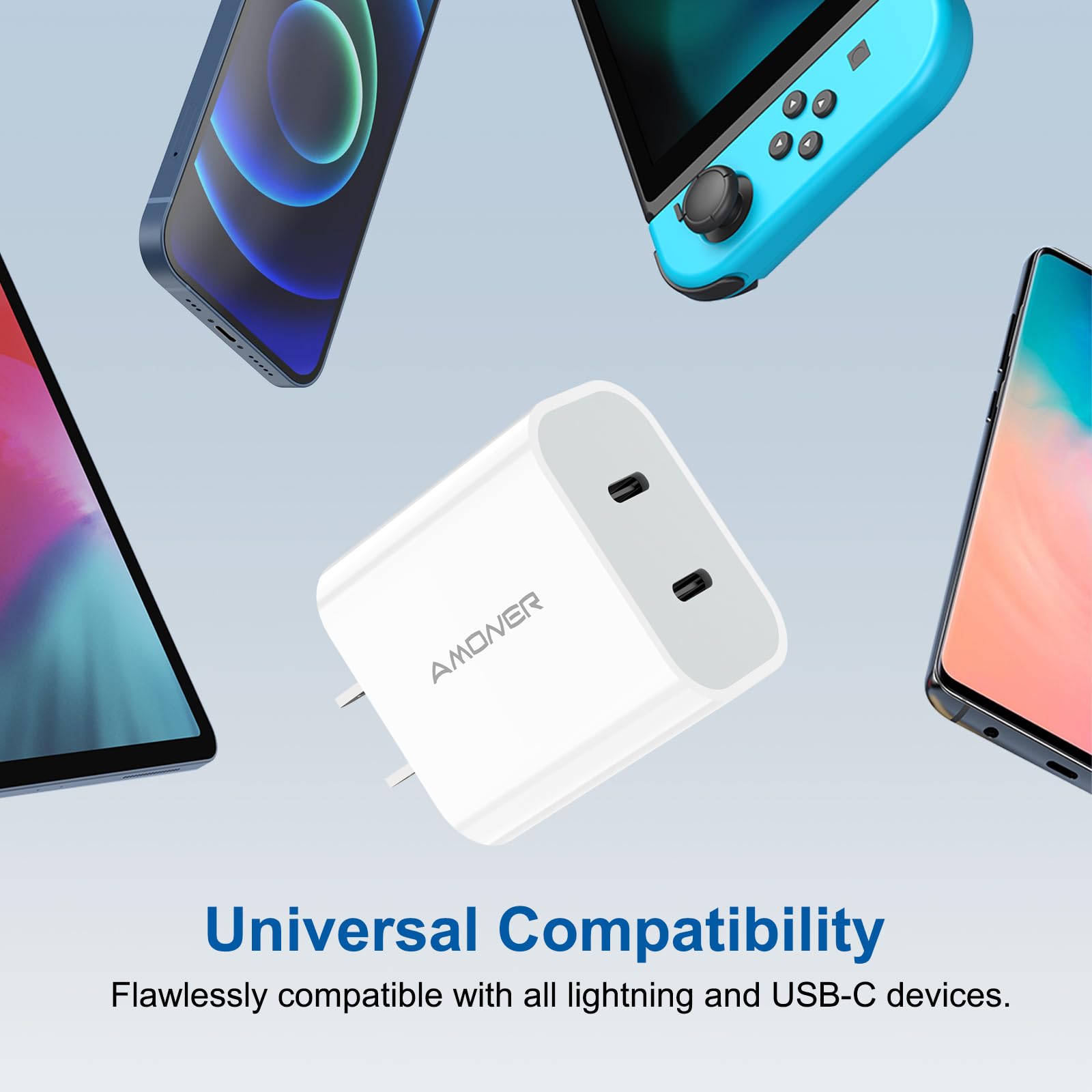 USB C Wall Charger, 【2023 Upgrade】 2Pack Type C Fast Charger, Dual Ports 25W PD Fast USB C iPhone Wall Charger Adapter Compatible iPhone 14/13/12/12 Pro/12 Pro Max/12 Mini/11, and More