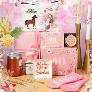 Umigy 10 Pcs 40th Birthday Gifts Box Other 40 Year Olds Gifts Set 40 and Fabulous Birthday Gifts Women 1983 Funny Gifts Ideas for Mom Grandma Sister Wife Turning 40 Years Old Bday Gifts