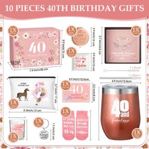 Umigy 10 Pcs 40th Birthday Gifts Box Other 40 Year Olds Gifts Set 40 and Fabulous Birthday Gifts Women 1983 Funny Gifts Ideas for Mom Grandma Sister Wife Turning 40 Years Old Bday Gifts