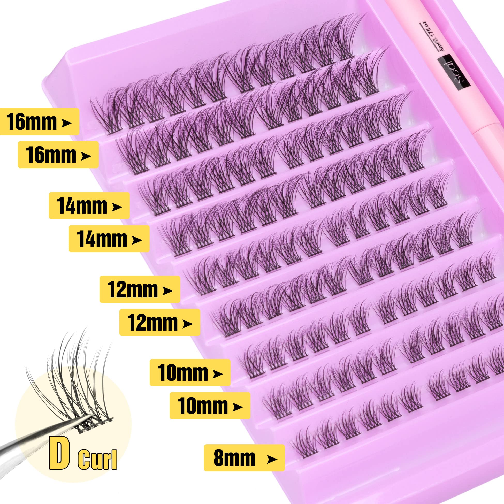 DIY Eyelash Extension Kit Lash Clusters with Lash Glue Bond and Seal Lash Extension Kit Wispy Individual Lashes False Eyelashes