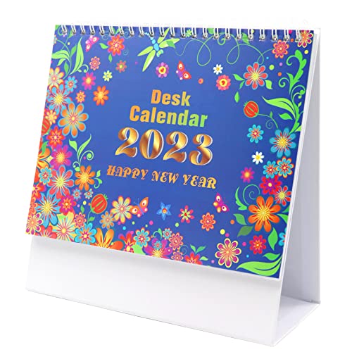 Desk Calendar 2023, Standing 2023 Desktop Flip Planner with Stickers Monthly Academic Year Calendar Runs From Jun. 2023 to Dec.2024, 24 x 20.5cm with Thick Paper, Monthly Planner, To-Do List(Style 2)