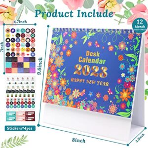 Desk Calendar 2023, Standing 2023 Desktop Flip Planner with Stickers Monthly Academic Year Calendar Runs From Jun. 2023 to Dec.2024, 24 x 20.5cm with Thick Paper, Monthly Planner, To-Do List(Style 2)