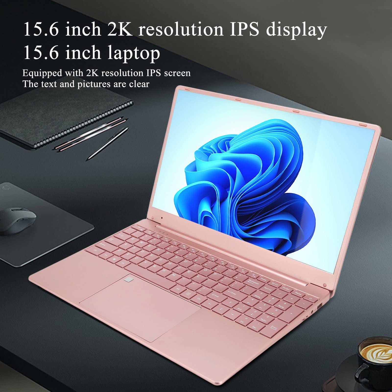 GOWENIC 15.6 Inch Laptop, HD IPS Laptop with Intel Celeron N5095 Quad Core Processor, Backlit Keyboard, Touchpad, 16GB RAM and 256G SSD, Mini HDMI, Bluetooth for Windows 10 (16+256G US Plug)