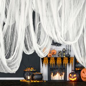600" x 85" halloween creepy cloth - black halloween spooky fabric cloth - large creepy spooky halloween decorations for haunted house window backdrops garden halloween party yard wall doorway