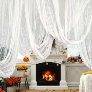 600" x 85" Halloween Creepy Cloth - Black Halloween Spooky Fabric Cloth - Large Creepy Spooky Halloween Decorations for Haunted House Window Backdrops Garden Halloween Party Yard Wall Doorway