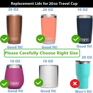 JXJYZLN Replacement Tumbler Lids Spillproof 20 oz, Plastic Splash Resistant Lids Covers Spill Proof Tumbler Lid Cup Covers,Stainless Steel Tumbler Travel Cup Yeti,Ozark Trails (Yizhiling Trading)