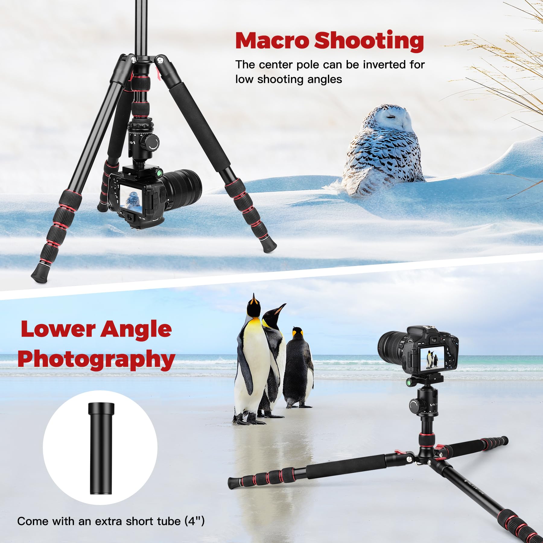 Tripod for Camera, 80“ Heavy Duty Camera Stand Tripod, Professional Ball Head Tripod Stand with Twist Locks, Aluminum Tripod Stand for DSLR Camera Spotting Scope, Video Camera Tripods & Monopods