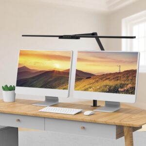 Niulight Transformable LED Desk Lamp, 37.4" Architect Desk Light with Clamp, 3 Light Bars for Home Office, 24W Ultra Bright Auto Dimming 5 CCT Modes & 5 Brightness Levels Table Light for L Shaped Desk