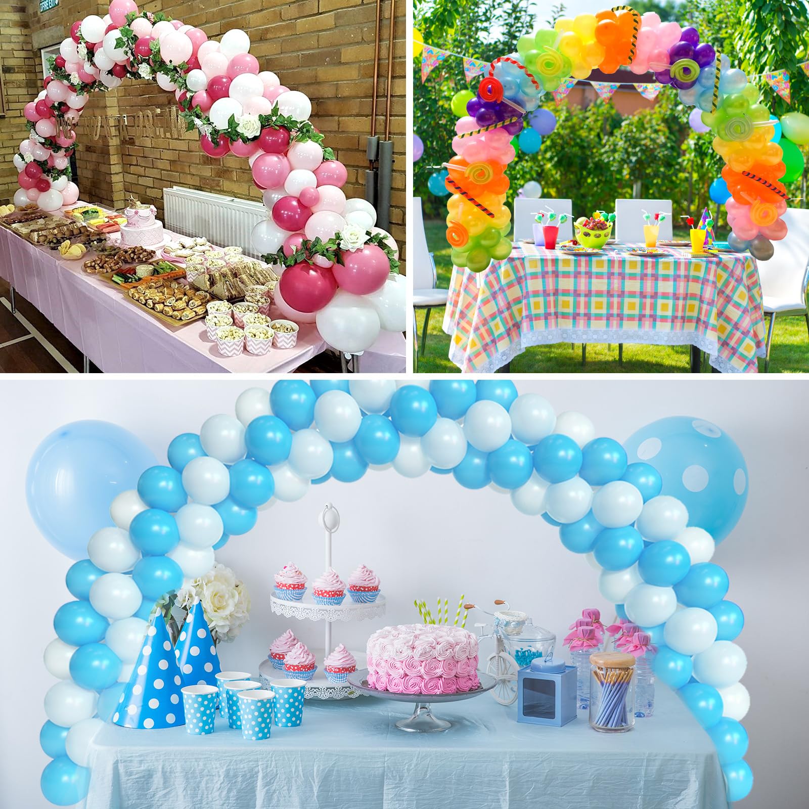 RUBFAC Balloon Arch Kit and Electric Balloon Pump, Balloon Arch Stand for Table Adjustable Frame with Electric Pump Bases Party Balloon Accessories for Birthday Party Baby Shower Festival Decorations