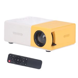 mini portable projector, small 1920x1080p movie projector, support tf card, u disk, av, 24 to 60 display, led video projector for home theater (us plug)