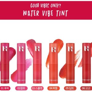 HOLIKA HOLIKA Water Vibe Tint - Long Lasting Lip Stain with Vivid Juicy Colors, Transfer Proof Lip Tint, Buildable Formula for Daily Lip & Cheek Makeup, 0.1oz (05 DIPPED)