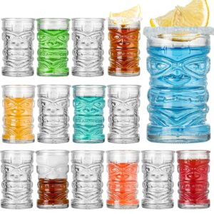 wookgreat 16 pack shot glasses set, 2oz mini tiki glasses set, clear shot glasses bulk, small whiskey shot glass, mini drinking cups for vodka, tequila, spirits, liquors, whiskey, cocktail, espresso