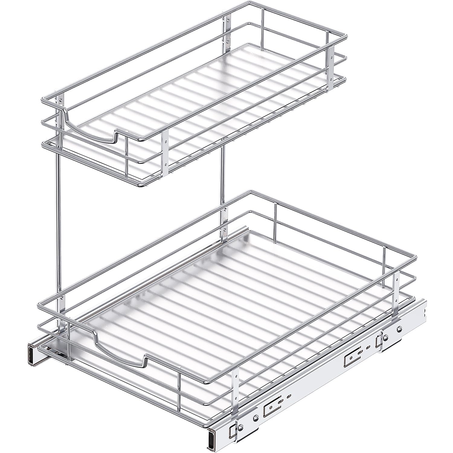 Dobyusf 2 Tier Pull Out Cabinet Organizer and Storage, Under Sink Slide Out Drawers for Kitchen Home Bathroom Organizer Storage