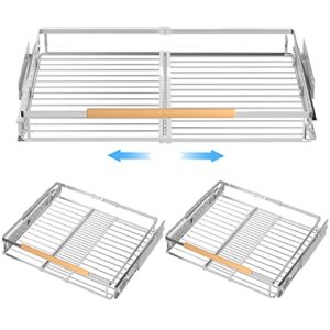 gedlire expandable pull out cabinet organizer 3 pack, heavy duty slide out pantry storage shelves, sliding drawer organizer rack for kitchen cabinets, under sink, home, 17.1"-28" w x 22.4" d