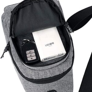 YERCHIC Small Sling Bag Crossbody Chest Shoulder Travel Bag for Men Women With Earphone Hole Water Resistant Black