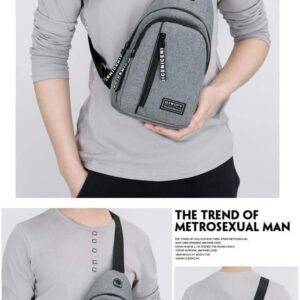 YERCHIC Small Sling Bag Crossbody Chest Shoulder Travel Bag for Men Women With Earphone Hole Water Resistant Black