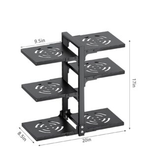 Pots and Pans Organizer，8 Tier Pots And Pans Organizer Adjustable Pot And Pan Rack Organizer For Cabinet Cookware Bakeware Cutting Boards Baking Sheet Heavy Duty Pan And Pot Organizer（Black）