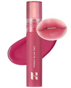 holika holika foggy blur tint - lightweight airy lip makeup with sheer soft color, buildable formula, moisture & silky blur fit, pink fruit complex & hyaluronic acid, 0.14 fl.oz. (06 doozy)