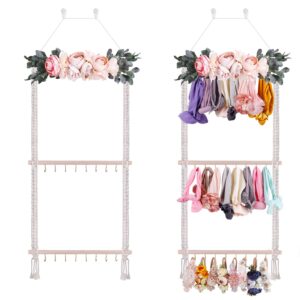 OOSAKU Headbands Holder for Girls Baby Hair Accessories Organizer Storage Wall Hanging Decor for Toddler Girls Room Wall Door Closet Hair Bows Organizer (SF8-BZ-J)