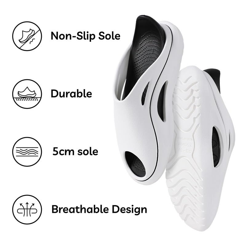 Menore Recovery Slides for Women Men with Arch Support Sport Sandals Cushion Cloud Slippers Reduces Stress on Feet Non-Slip Shower Shoes Indoor & Outdoor Post-Exercise