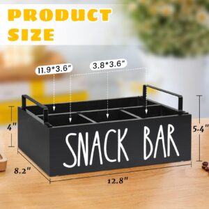 Y&ME YM Snack Organizer for Home & Kitchen Organization, Wooden Pantry Storage Bins with Handles, Snack Organizer for Pantry, Countertop, Kitchen, Party, Snack Storage Basket for Chips, Packets.