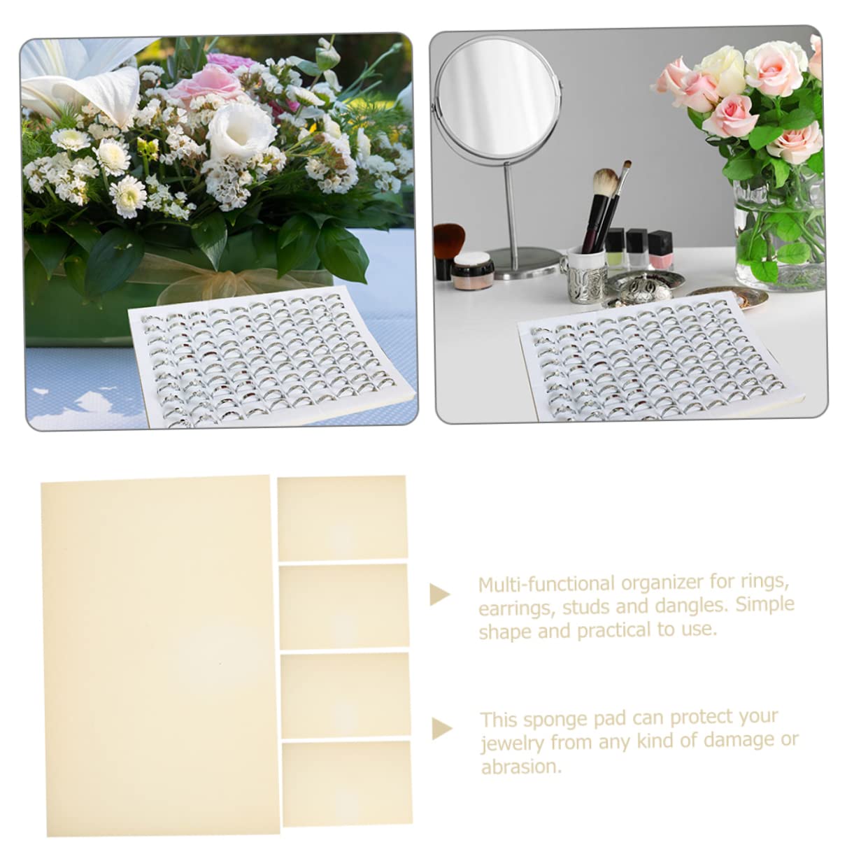 SOESFOUFU Foam Insert Display Trays Small Picture Frames 5pcs Storage Box Sponge Pad Earring Holder Earrings White Guinea Pig Toys Ring Display Pad