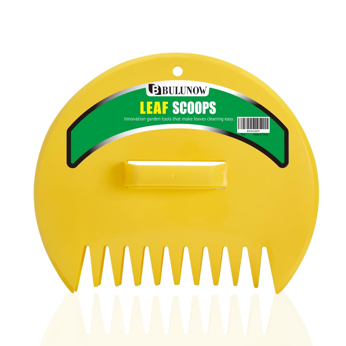 Bulunow Leaf Scoops 1 Pair - Easy Quick Handheld Scooping Rake Tool - Garden Hand Rakes for Picking up Leaves, Grass Clippings and Lawn Debris - Yellow