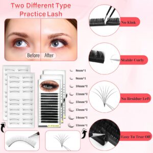 Qinzave Lash Shampoo for Lash Extensions Kit Eyelash Extension Cleanser Kit with Lash Fan Dryer Wash Bottle Storage Bag, Lash Cleanser Paraben& Sulfate Free for Salon Home Use