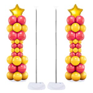 balloon column stand set of 2, 6.6ft adjustable balloon stand kit with base telescopic for baby shower wedding birthday graduation party decorations