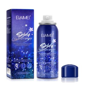 body glitter spray, glitter spray for hair and body, quick-drying waterproof glitter hairspray highlighter face makeup spray for prom, festival rave, party, stage makeup, christmas gifts