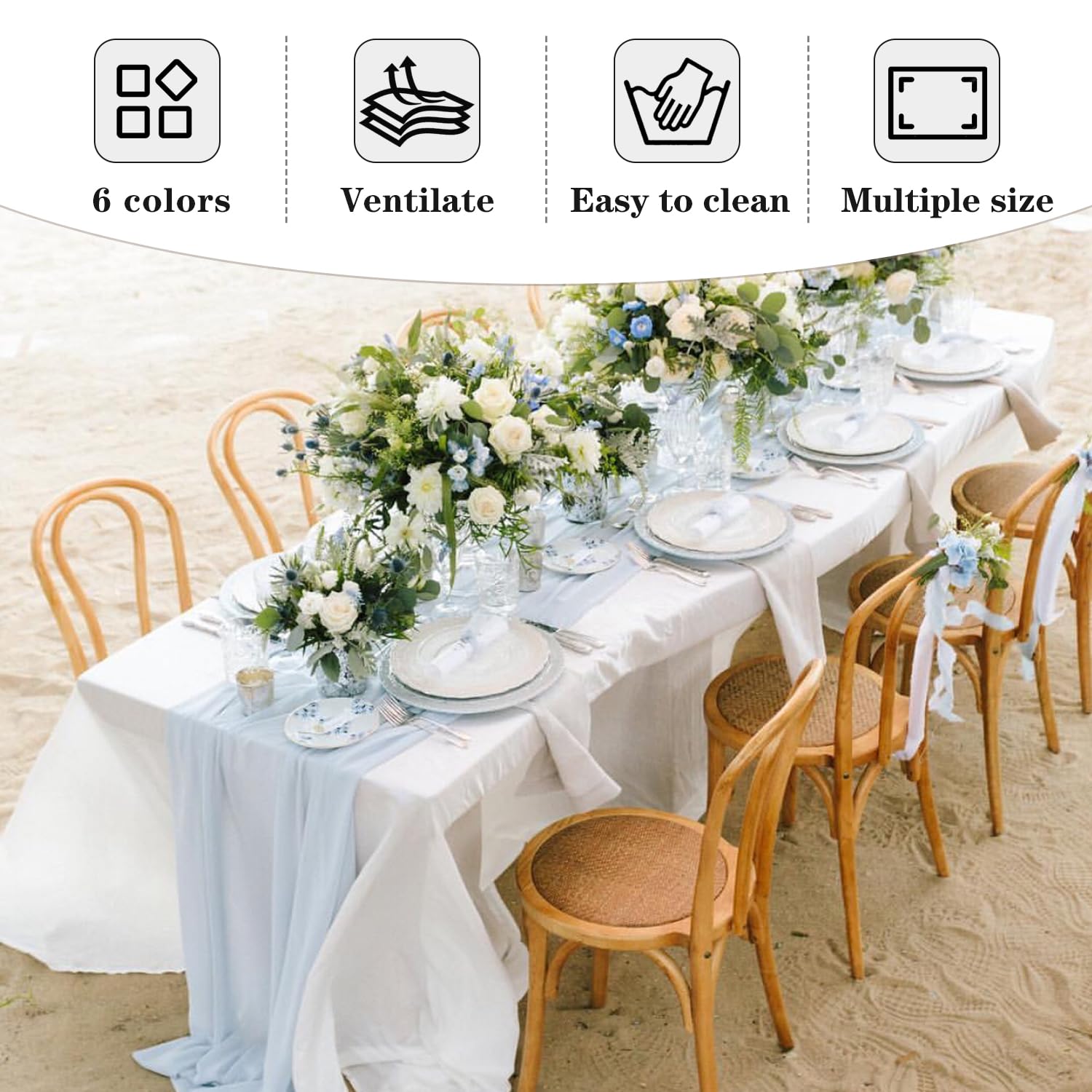 Fitable White Tablecloths for Rectangle Tables, 6 Pack - 70 x 120 Inches - Reusable and Washable Table Clothes for 6-8 Ft Tables, Polyester Fabric Table Covers for Wedding, Party, Banquet