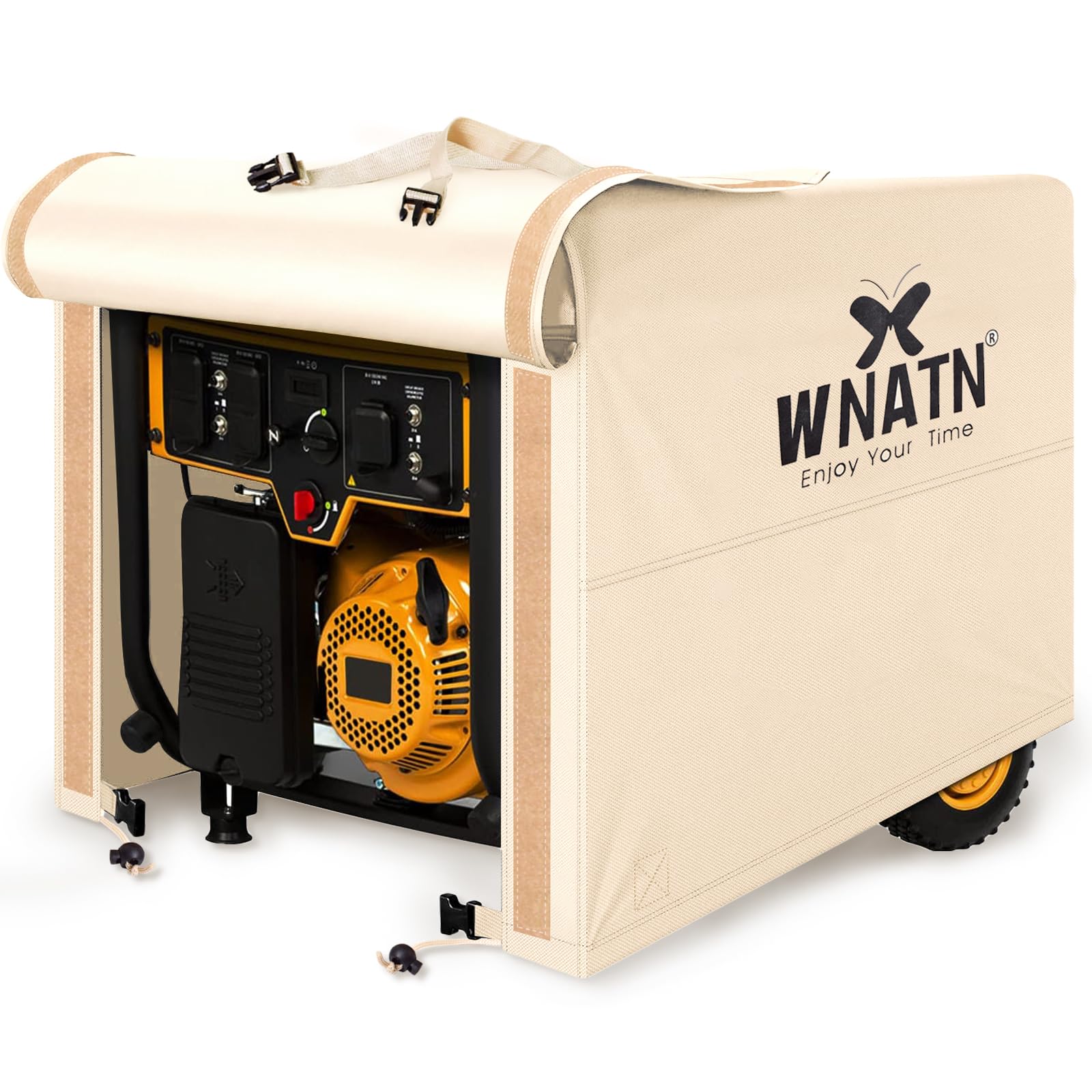 WNATN generator cover,32''L*24”W*24”H Generator Covers Heavy Duty Waterproof,600D generac generator cover,portable generator cover,inverter generator cover for outside(Beige)